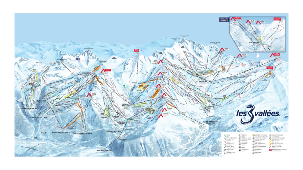 Les 3 Vallées Ski Map